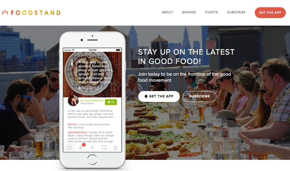 the Foodstand iOS app